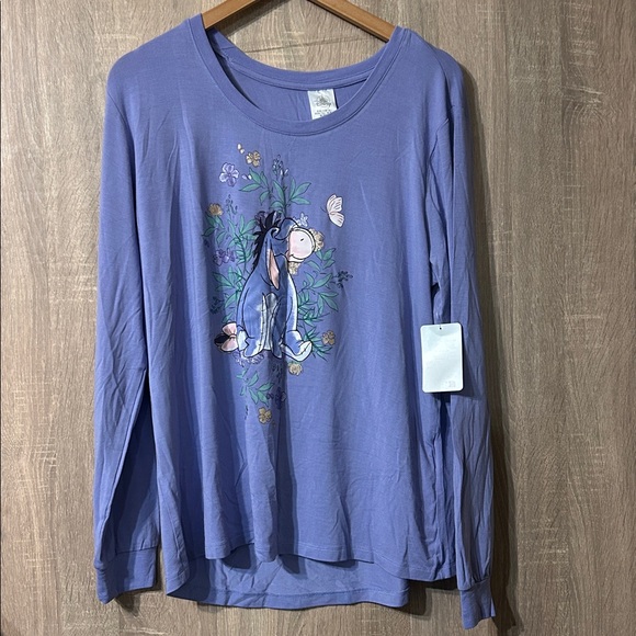 Disney Eeyore Pajama Set Size Large Winnie the Pooh Purple - Picture 2 of 4